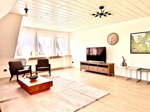 TV a/nebo společenská místnost v ubytování Loft 16 Weyhe - Self Check-In, Smart TVs, WLAN, kostenloser Parkplatz