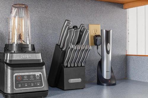 a kitchen counter with a blender next to a ninja blender at Bummer Busters in Myrtle Beach