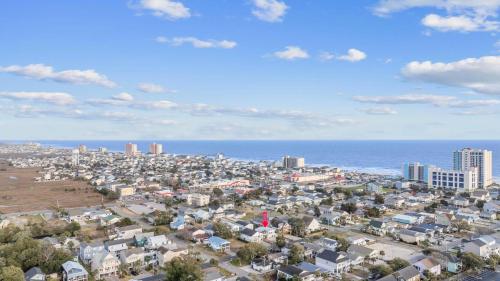 an aerial view of a city and the ocean at Bummer Busters in Myrtle Beach