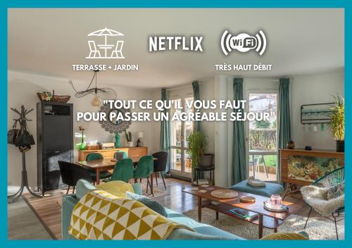 T3 Calme - Idéal Famille & Pros - Parking - Jardin - WiFi - Netflix