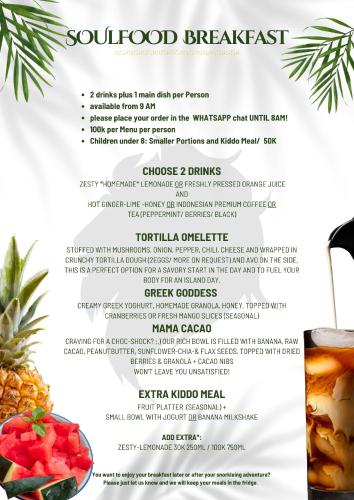 Morgenmad for gæster der bor på Villa Rumah Singa