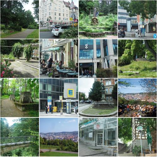 a collage of photos of buildings and streets at Superschönes Studio LUNCA 220qm in Stuttgart West in Stuttgart