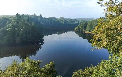 a view of a lake in the middle of a forest at Nice Home In Plouagat With Wifi in Plouagat