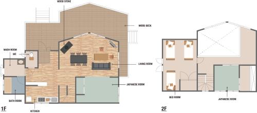a schematic diagram of a house at Suite Villa NASU Shiki Resort in Nasu