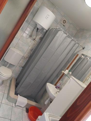 a small bathroom with a toilet and a sink at Boris in Vela Luka