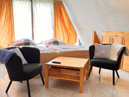 Χώρος καθιστικού στο Ferienwohnung im Grünen am Rande von Weimar