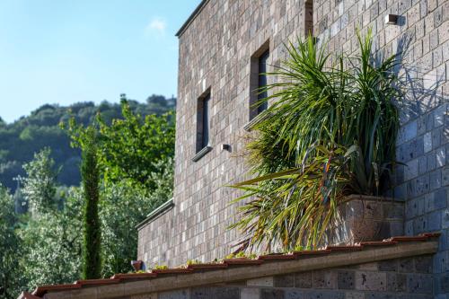 a brick building with plants on the side of it at Holidays Homes The dream in Sant'Agnello
