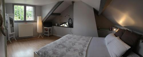 a bedroom with a large bed in a room at La petite maison in Sainte-Gemme-Moronval