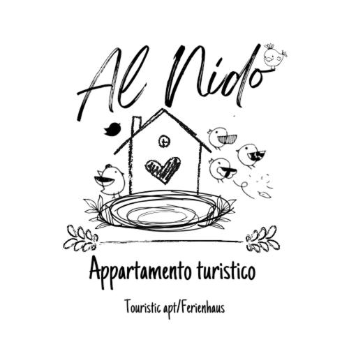 a logo for a restaurant with a bird house at Al Nido in Pietramurata