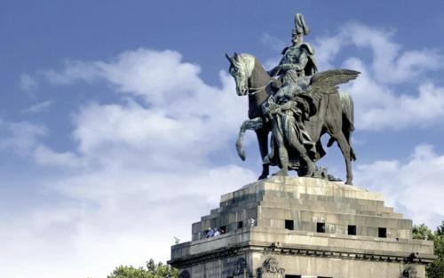 a statue of a man riding a horse at Modern Stay I Cosy & Central Apartments in Koblenz