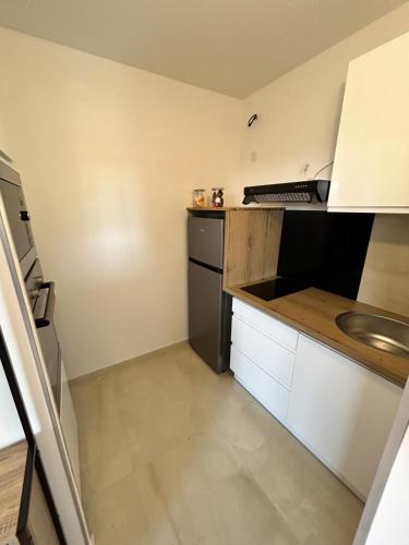 une petite cuisine avec un évier et un comptoir dans l'établissement Home Sweet Home Vallauris, à Vallauris