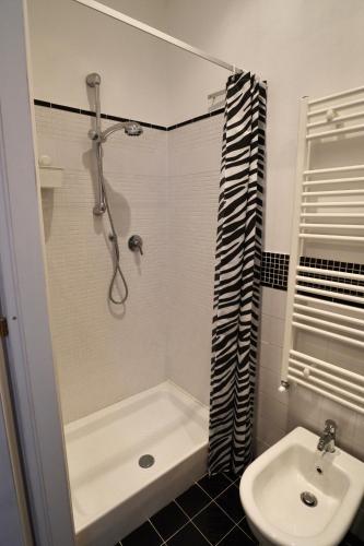 a bathroom with a shower and a sink at Il Convento in San Lorenzo Nuovo