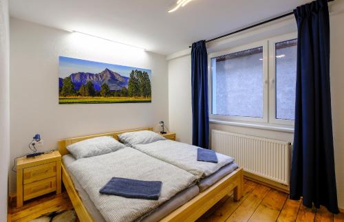 Posteľ alebo postele v izbe v ubytovaní Apartmány pri Belej