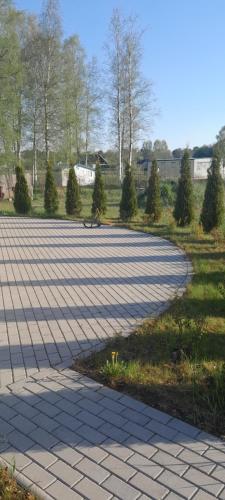 a walkway in a park with trees in the background at Bermudi in Dobele