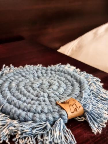 a ball of yarn sitting on top of a table at Winterton Country Lodge @ Rose Cottage in Winterton