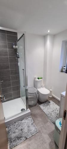 Ένα μπάνιο στο Modern House with Parking, Close to Train, City, Airport