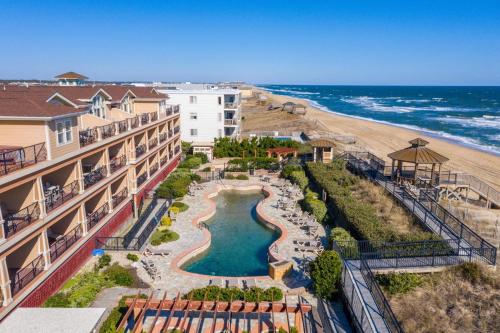 an aerial view of a resort and the beach at CSC3E Afternoon Delight in Kill Devil Hills