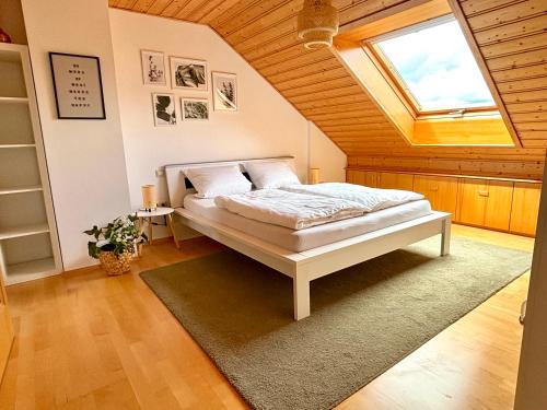 Ένα ή περισσότερα κρεβάτια σε δωμάτιο στο Apartment Minneburgblick
