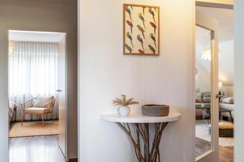 Ruang duduk di Ferienwohnung in den Bachteln