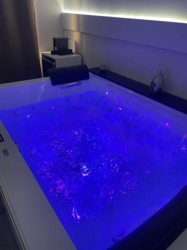 a tub filled with purple water in a room at Le Cisterne Guest house Suite&Rooms in Vasto