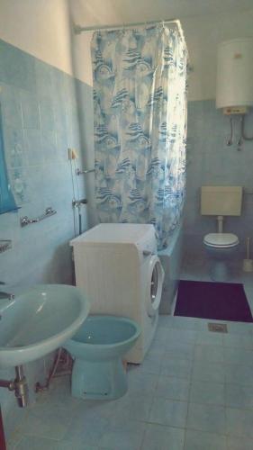 a bathroom with a toilet and a sink at Apartment Travica in Posedarje