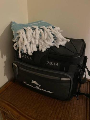 two suitcases stacked on top of each other at 12 South Harbor View in Georgetown