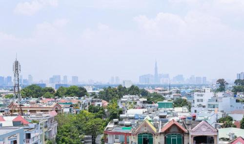 a view of a city with buildings in the background at Ha My Hotel in Ho Chi Minh City