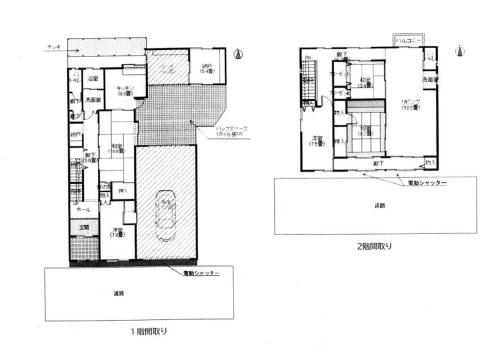 a floor plan of a house with diagrams at 寺田旅館一軒家レンタル素泊まり最大15人宿泊可能 4名様まで同一料金 in Mine