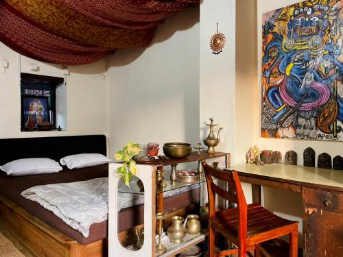 Voodi või voodid majutusasutuse Shekhar's Shared Home toas