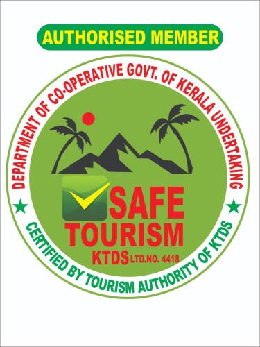 a logo for a safe tourism agency with palm trees at Mount Tales Vagamon in Vagamon