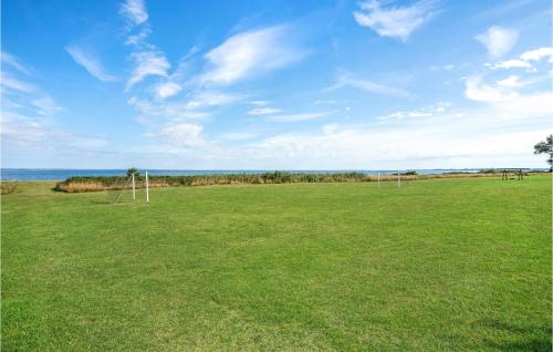 a large field with a soccer goal in the grass at Holiday Home Eskelundsvænget Asperup Ii in Asperup