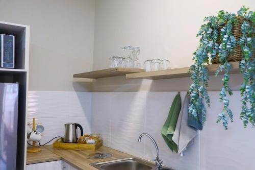 Kuchyň nebo kuchyňský kout v ubytování Milk & Honey Guesthouse