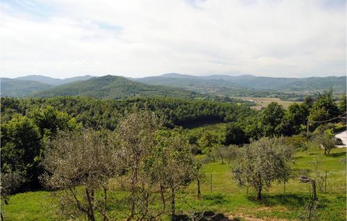 a view of a valley with mountains in the distance at Casa La Coccinella in Nestore