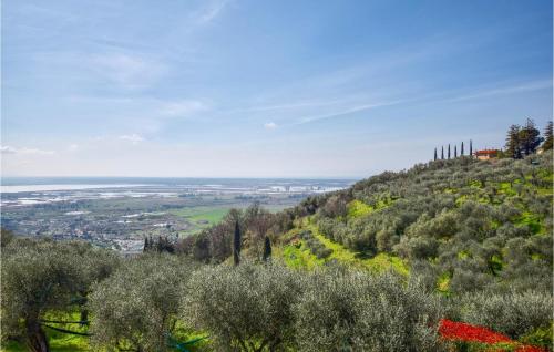 a view of a hill with trees and houses on it at Cozy Home In Massarosa With Kitchen in Massarosa