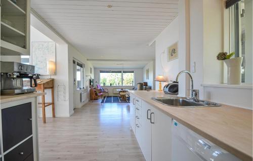 a kitchen with a sink and a counter top at Gorgeous Home In Knebel With Sauna in Knebel