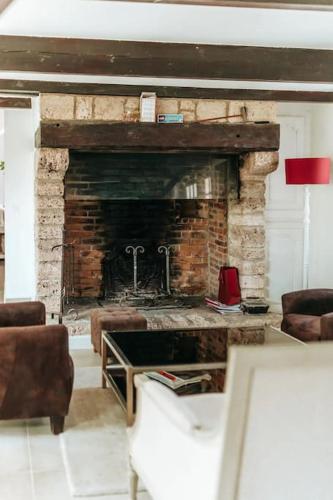 Ruang duduk di Le Domaine de la Source, 8 min d'Honfleur - 10P