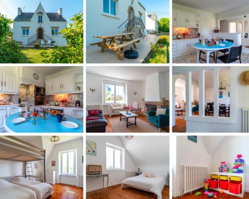 un collage de photos d'une maison dans l'établissement Maison proche mer et centre, à Audierne