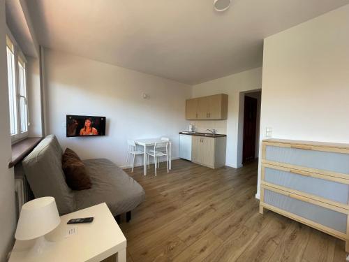 Dapur atau dapur kecil di Pokoje gościnne przy plaży