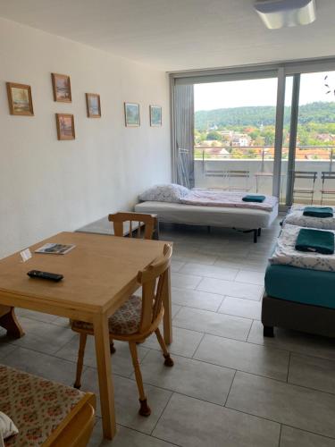 Postel nebo postele na pokoji v ubytování Studio, Bergblick, 2 Betten, 1 Schlafsofa