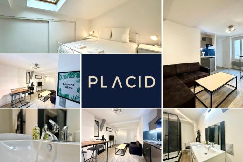 un collage de photos d'une chambre d'hôtel dans l'établissement L'Odyssée de Gourgues - Central - Wifi, à Mont-de-Marsan