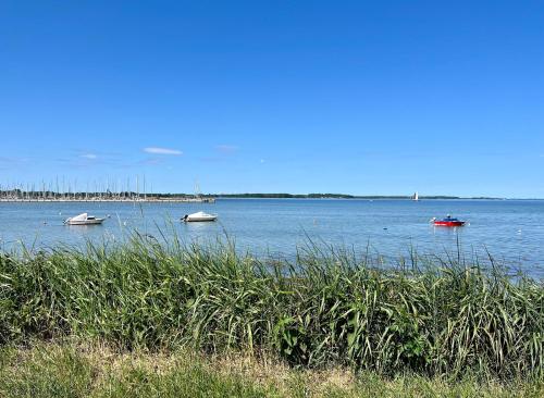 a group of boats in a large body of water at Dornröschen 2 in Steinberg