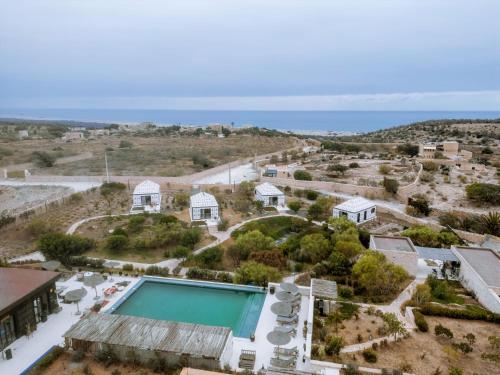 an aerial view of a house with a swimming pool at Ali Baba Infinity in Essaouira