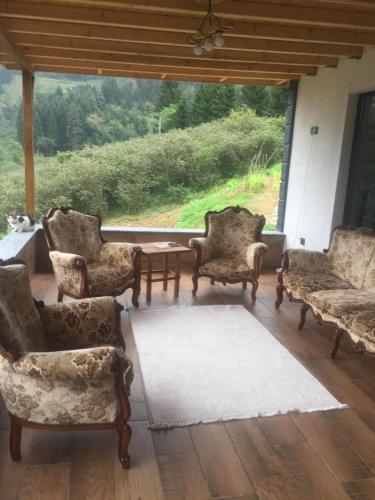Ruang duduk di Akçay Villa