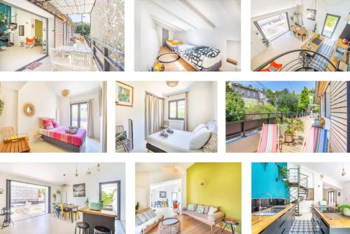 un collage de photos d'une maison dans l'établissement Magnifique Villa d'Architecte - Terrasse & Parking - Les Frères de la Loc', à Marseille