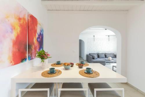 Χώρος καθιστικού στο IL SOGNO VILLAS Paros