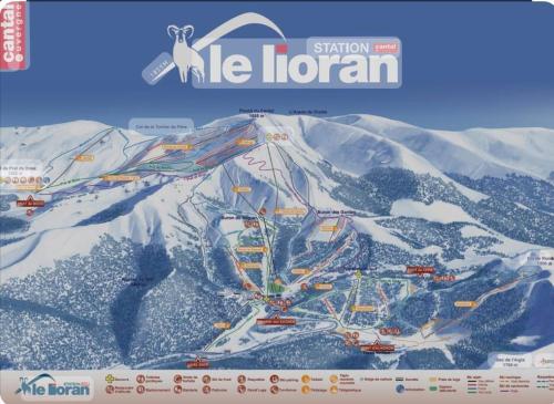 a map of the ice london ski resort at Logement avec jacuzzi Murat in Murat