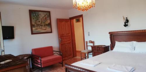 Ένα ή περισσότερα κρεβάτια σε δωμάτιο στο Villa Michalis