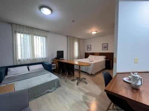 Postel nebo postele na pokoji v ubytování Hotel Times Square 913 São Paulo Moema