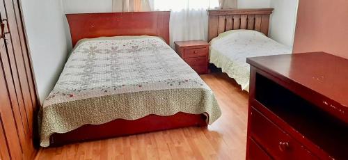 Postel nebo postele na pokoji v ubytování Hacienda Moncora, un lugar hermoso para toda la familia y los amigos