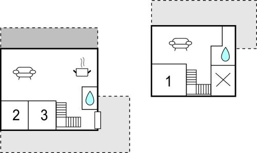 a block diagram of a house with two floors at Beautiful Home In Giske With Jacuzzi in Ytterland